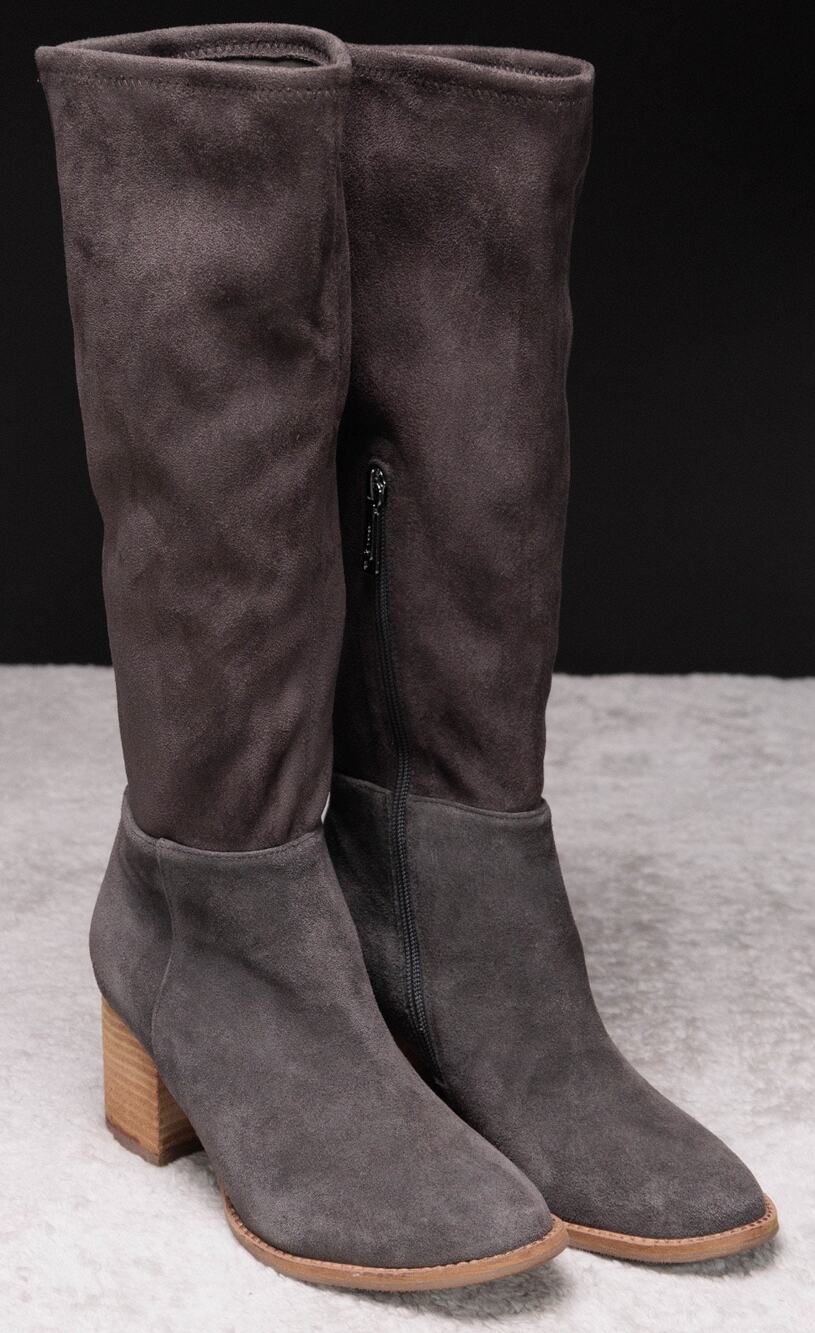 Blondo Brown Suede Tall Boots Waterproof Block Heel Stacked Womens Size 8